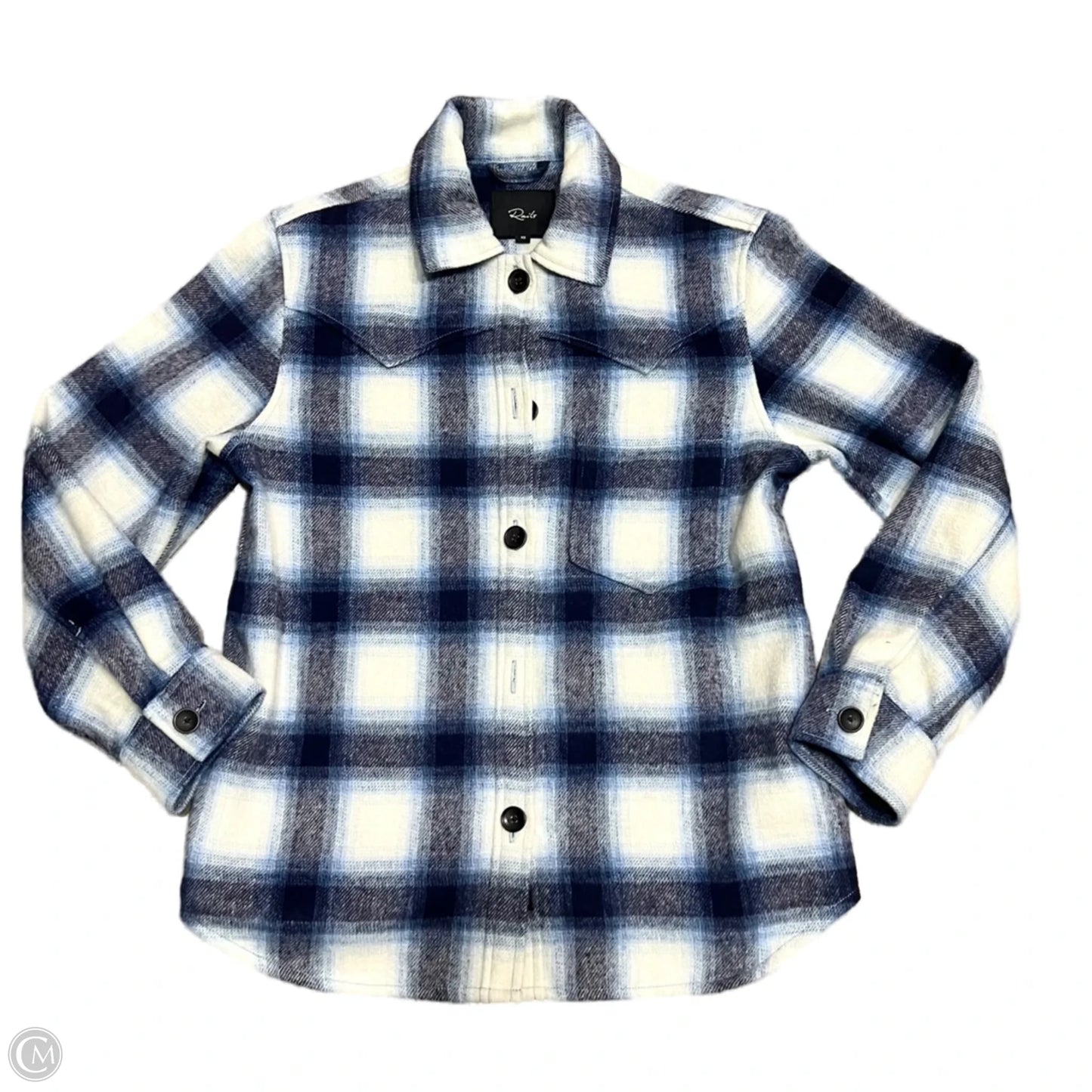 Jacket Shirt By Rails In Blue, Size: Xs