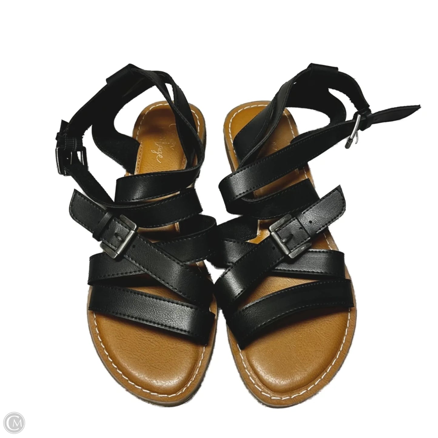 Sandals Flats By Crown Vintage In Black, Size: 6