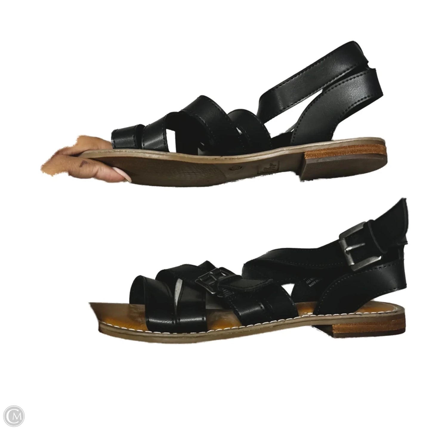 Sandals Flats By Crown Vintage In Black, Size: 6