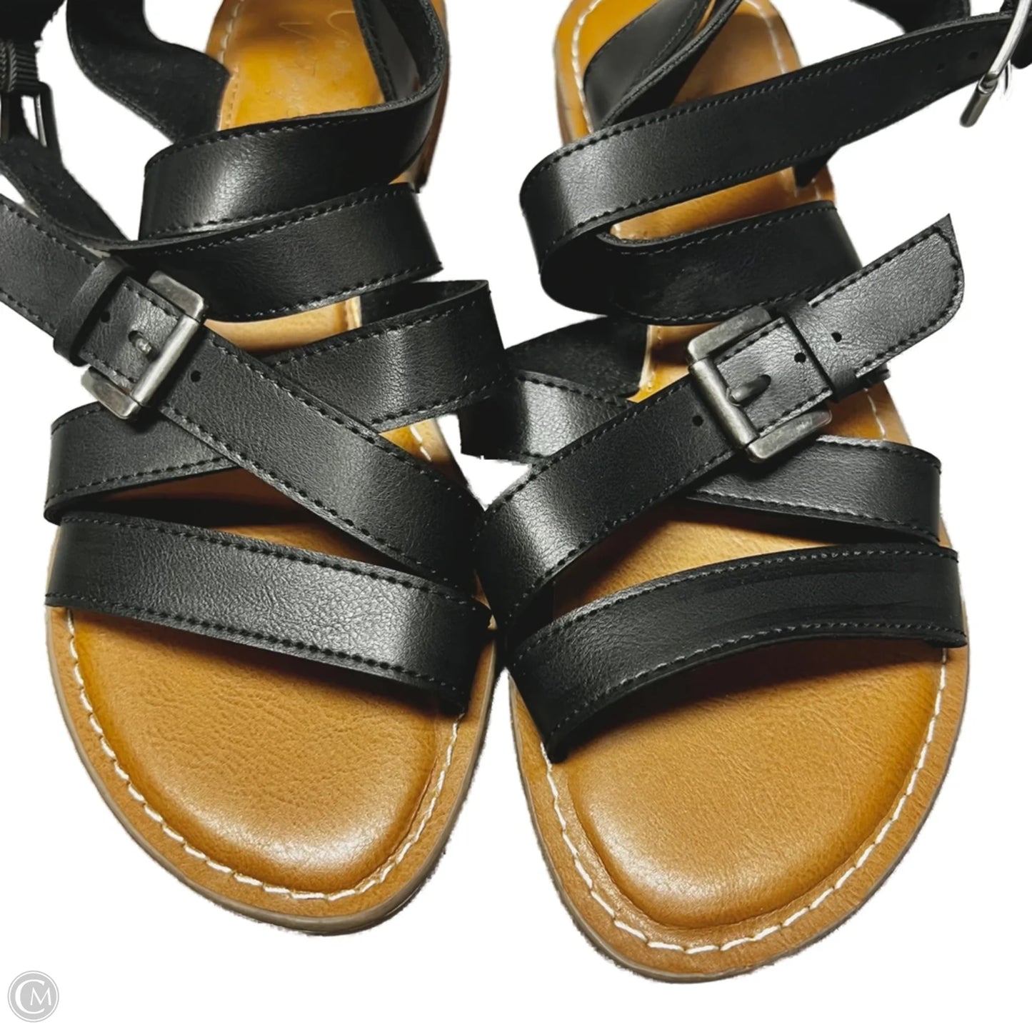 Sandals Flats By Crown Vintage In Black, Size: 6
