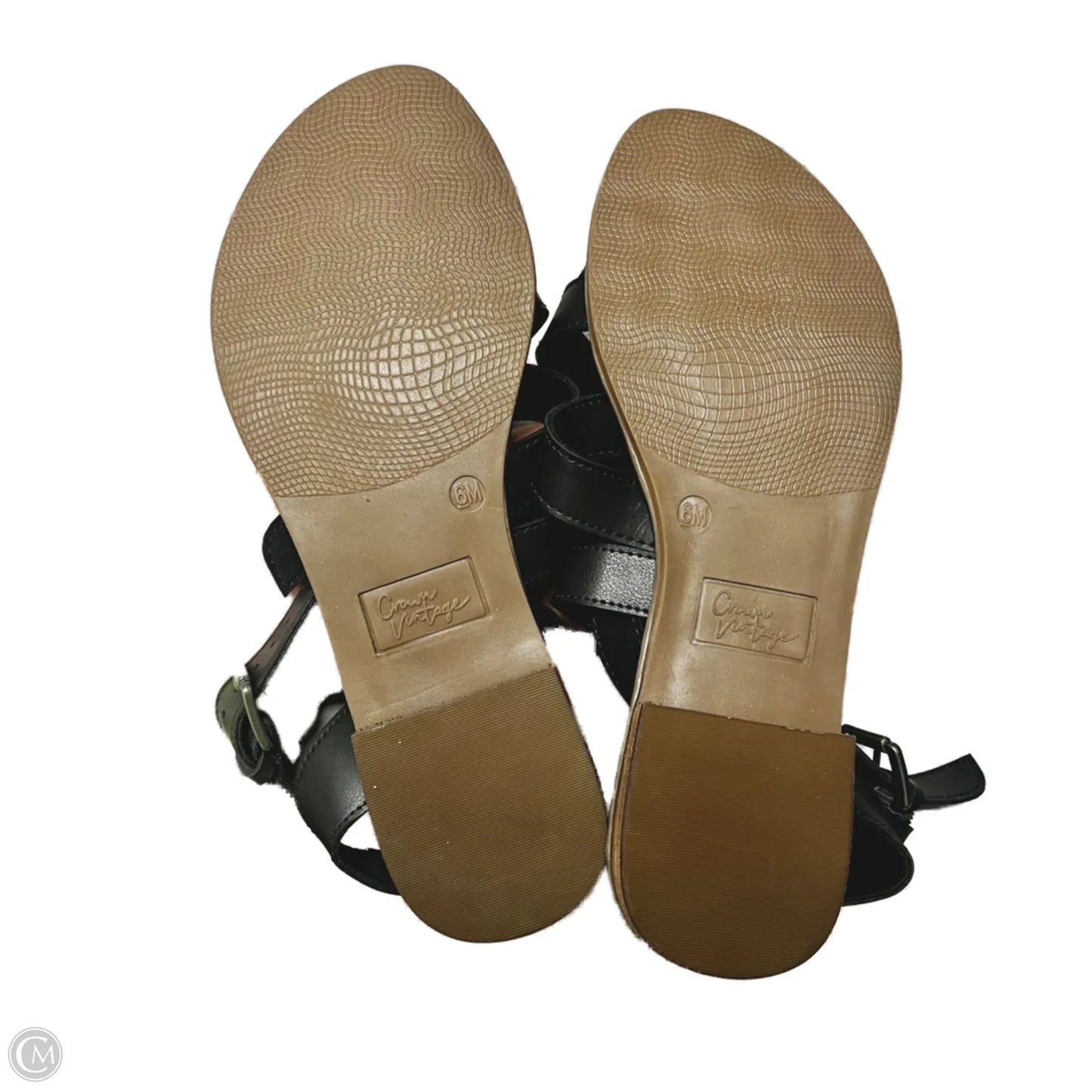 Sandals Flats By Crown Vintage In Black, Size: 6