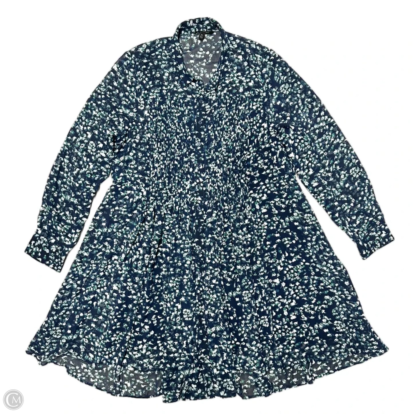 Dress Casual Midi By Banana Republic In Blue & Green, Size: Xl