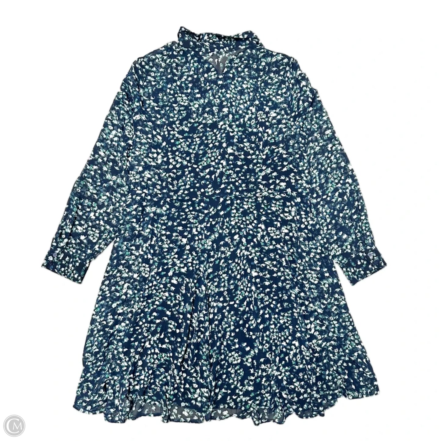 Dress Casual Midi By Banana Republic In Blue & Green, Size: Xl