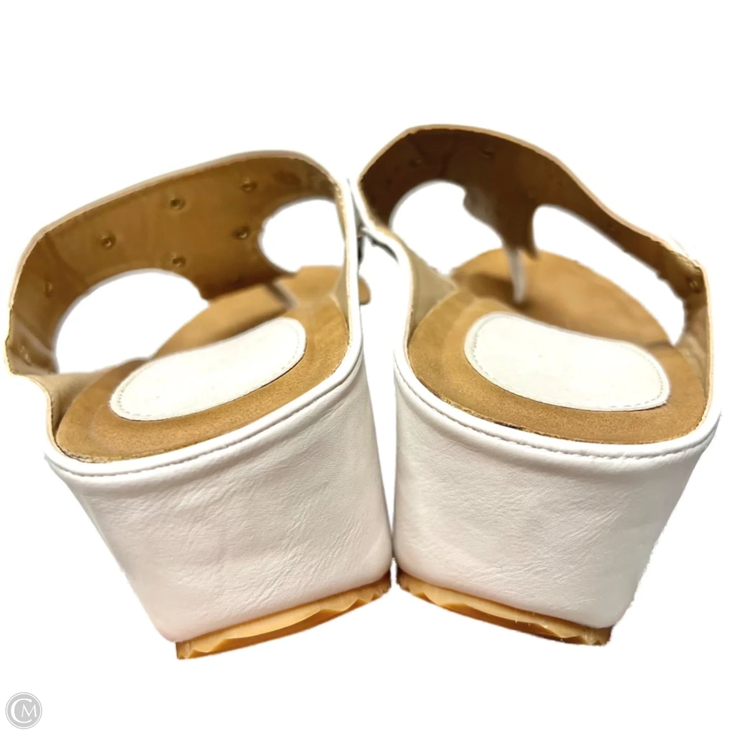 Sandals Heels Wedge In Cream, Size: 12.5
