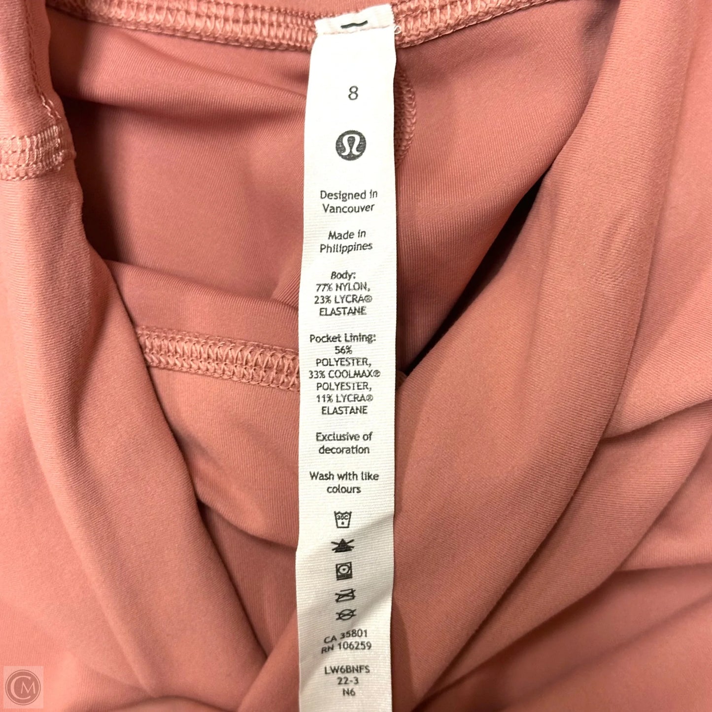 Athletic Leggings By Lululemon In Orange, Size: 8