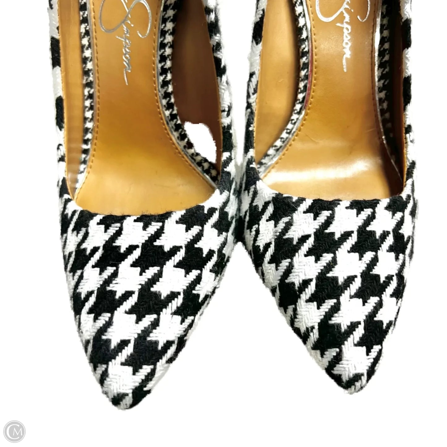 Shoes Heels Stiletto By Jessica Simpson In Black & White, Size: 7.5
