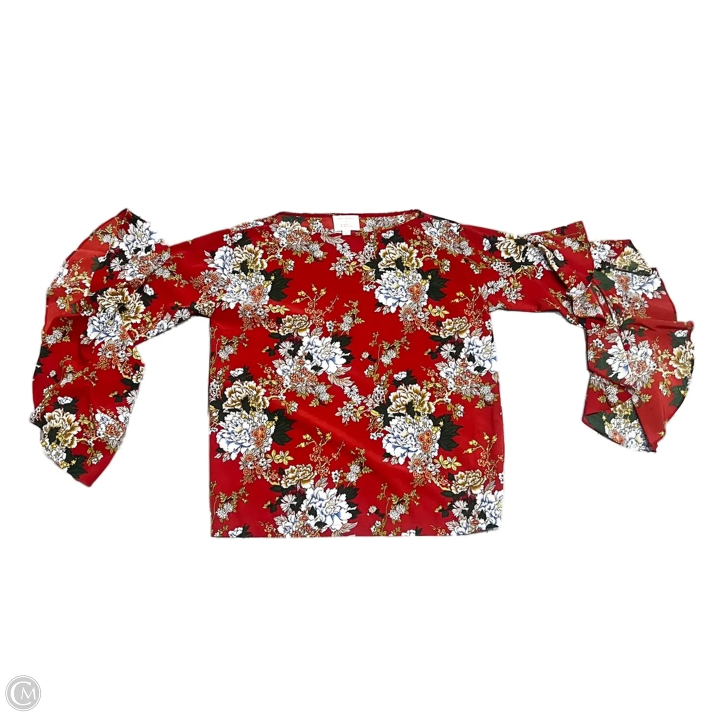 Top Long Sleeve By Robert Rodriguez In Green & Red, Size: S