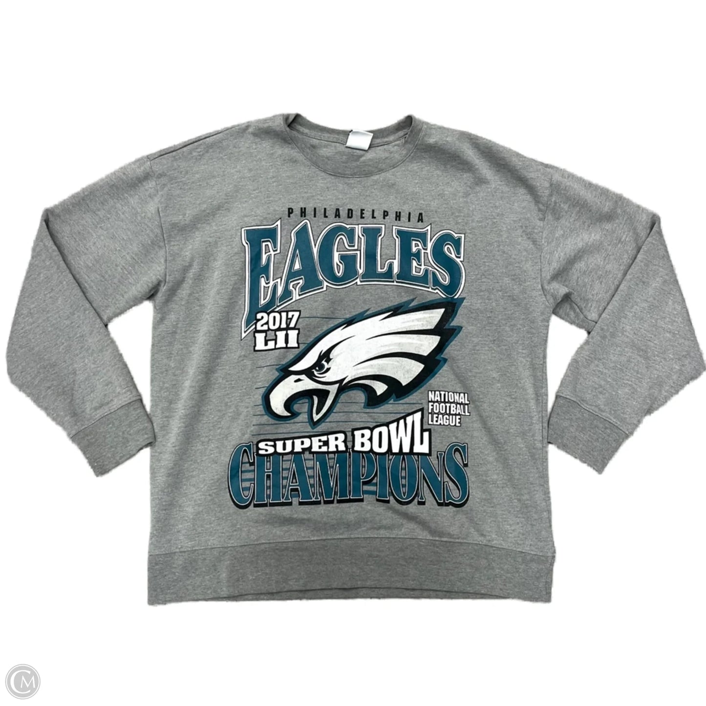 Top Long Sleeve By Nfl In Green & Grey, Size: L