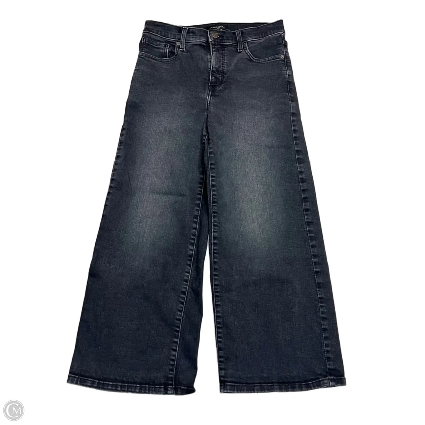 Jeans Wide Leg By Banana Republic In Black Denim, Size: 4