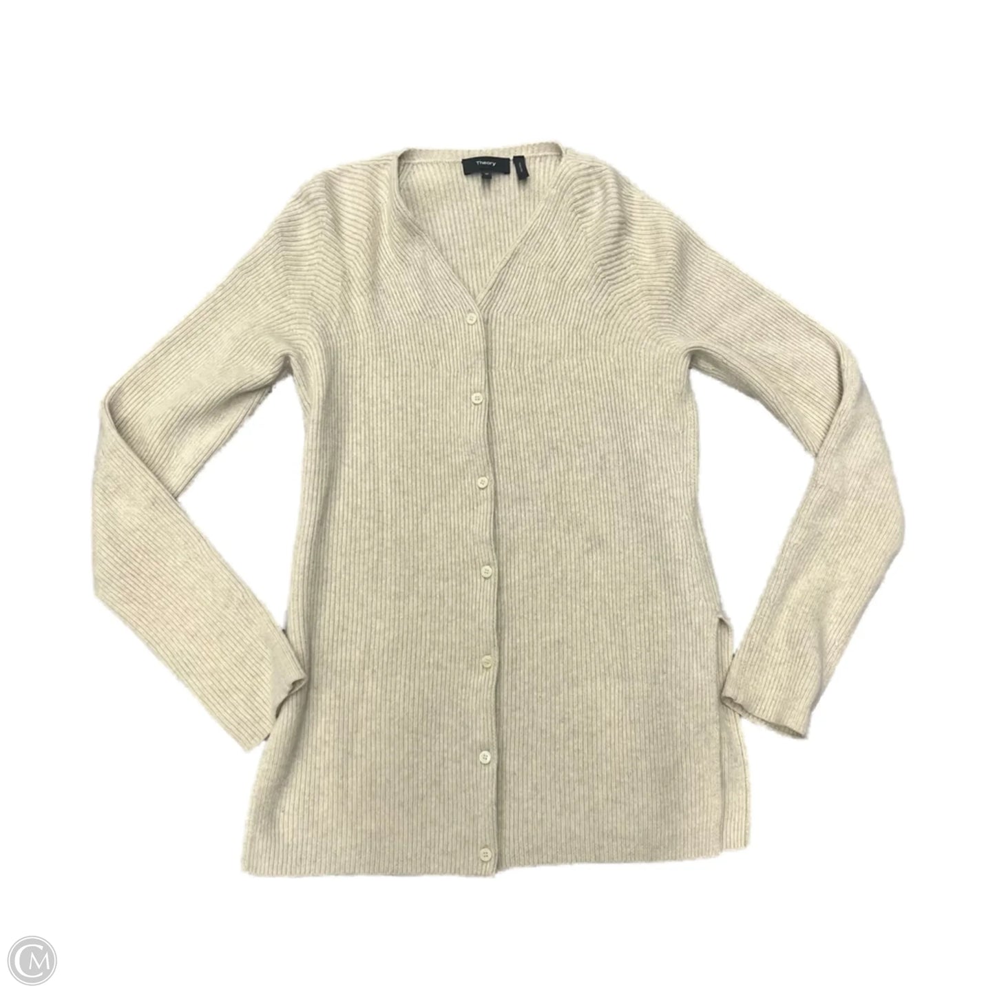 Sweater Cardigan By Theory In Tan, Size: M