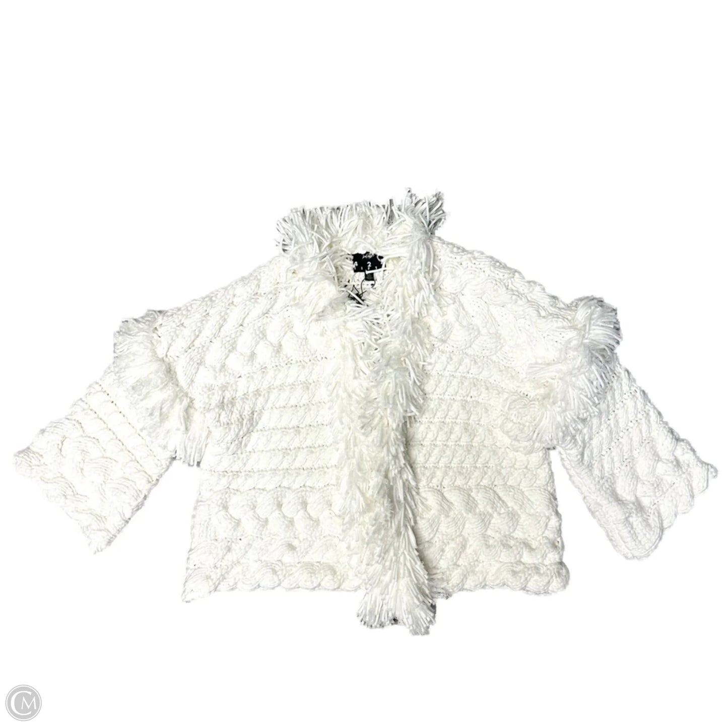 Sweater Cardigan By Lord And Taylor In Cream, Size: L
