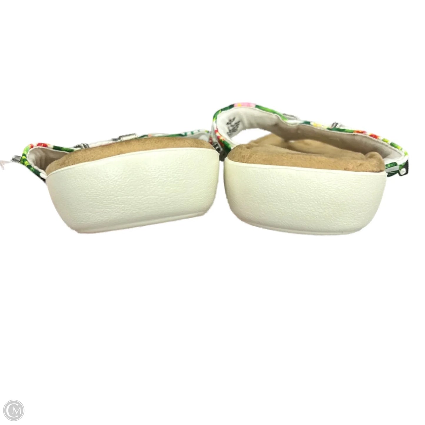 Sandals Flats By Minnetonka In Green & White, Size: 9