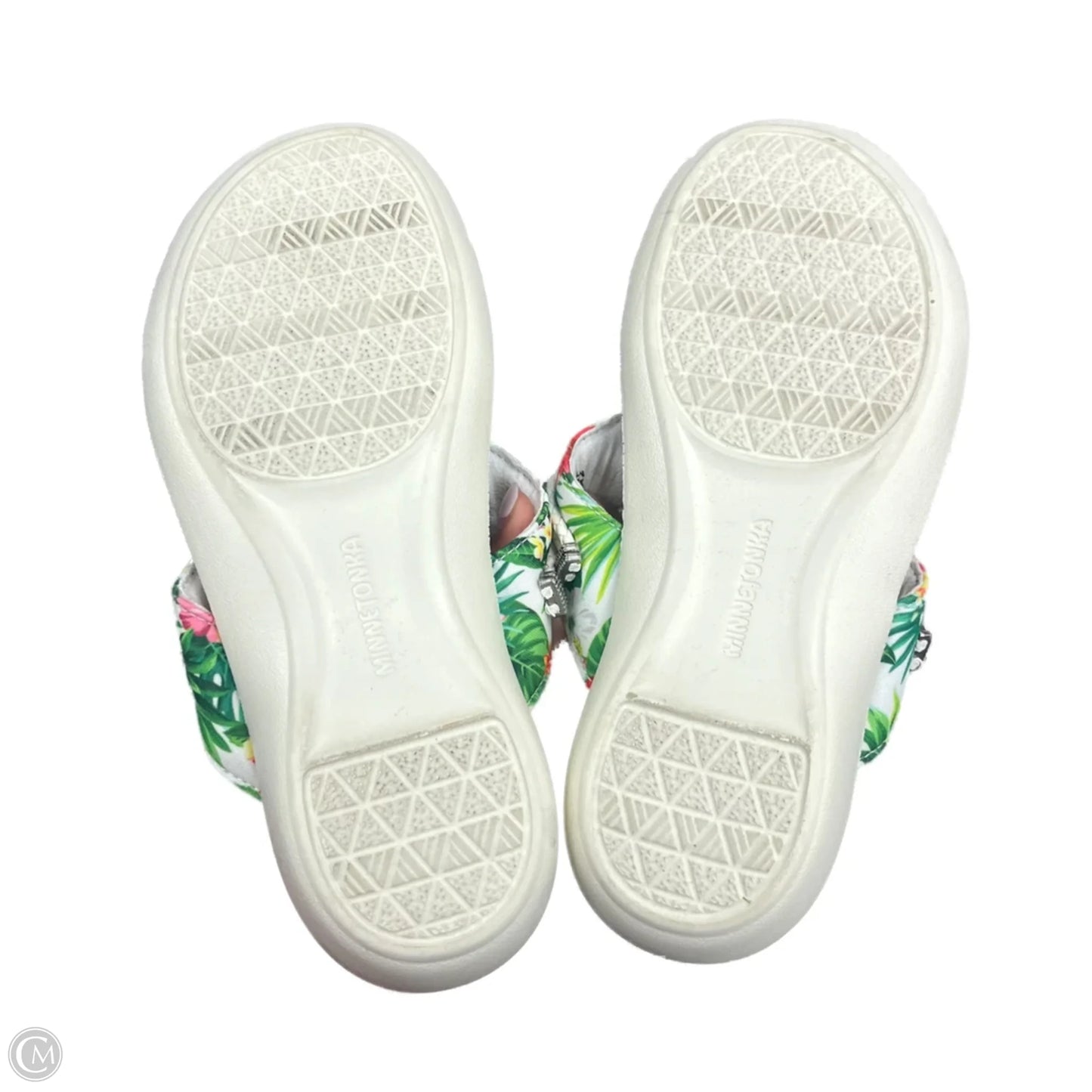 Sandals Flats By Minnetonka In Green & White, Size: 9