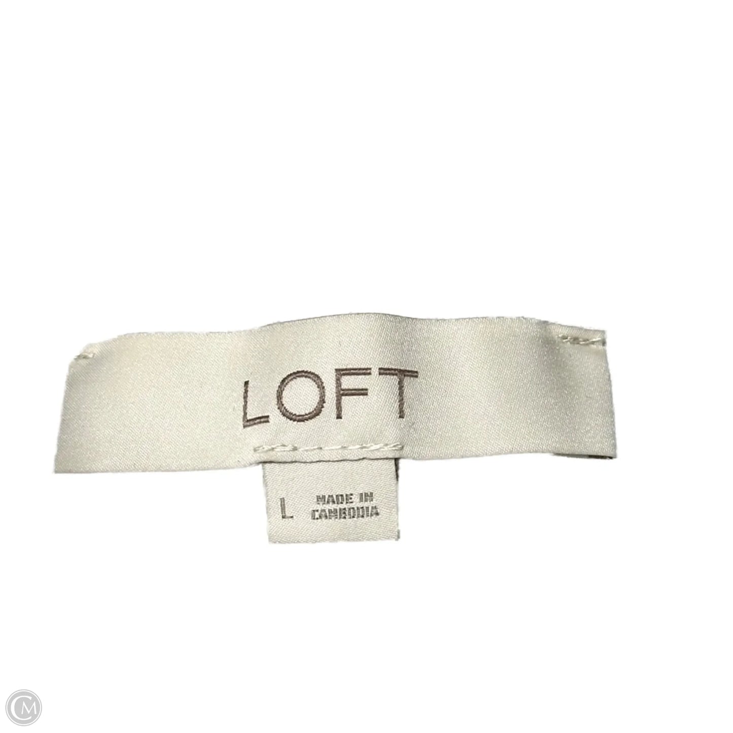 Sweater By Loft In Cream & Grey, Size: L