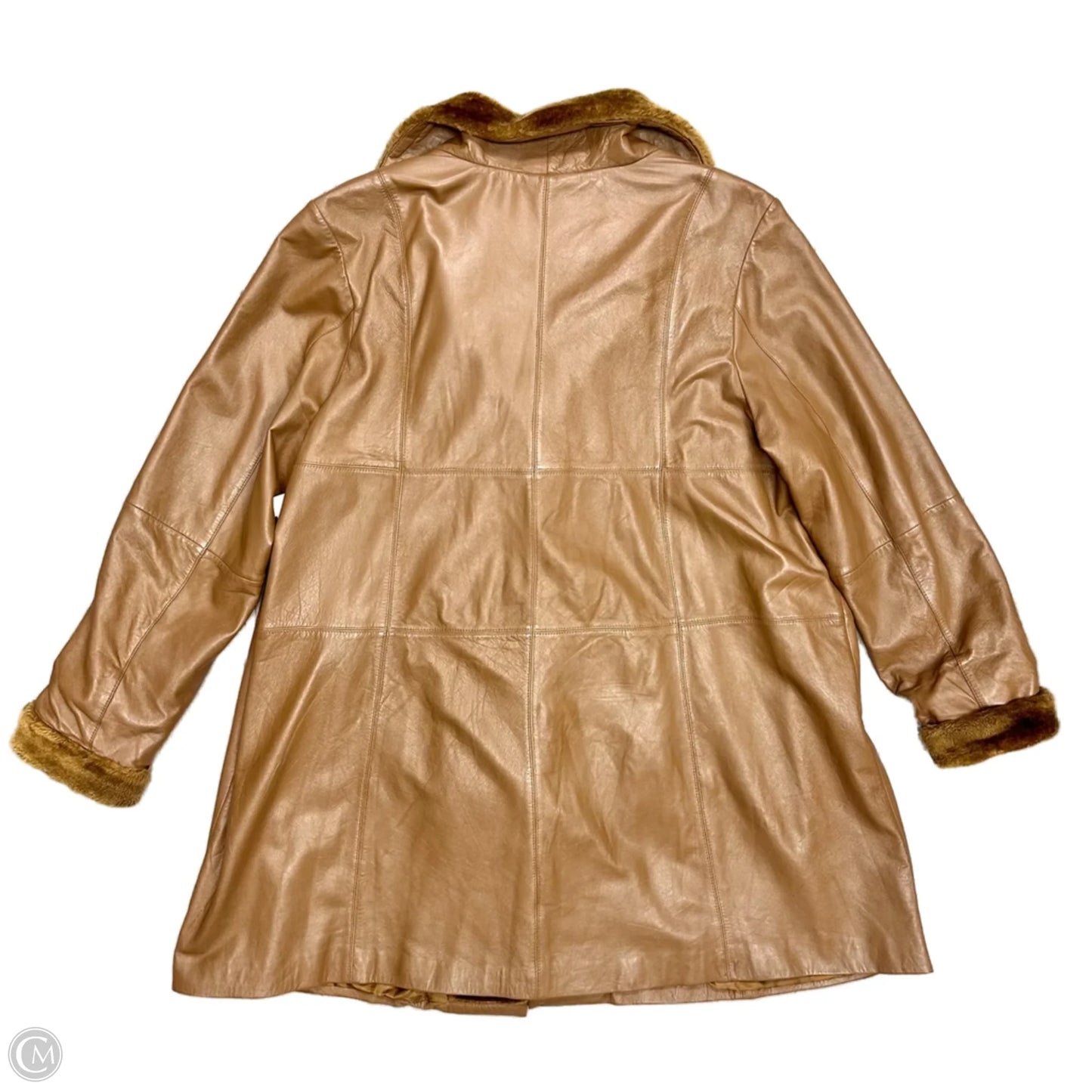 Coat Faux Fur & Sherpa By Jessica London In Brown, Size: 4x