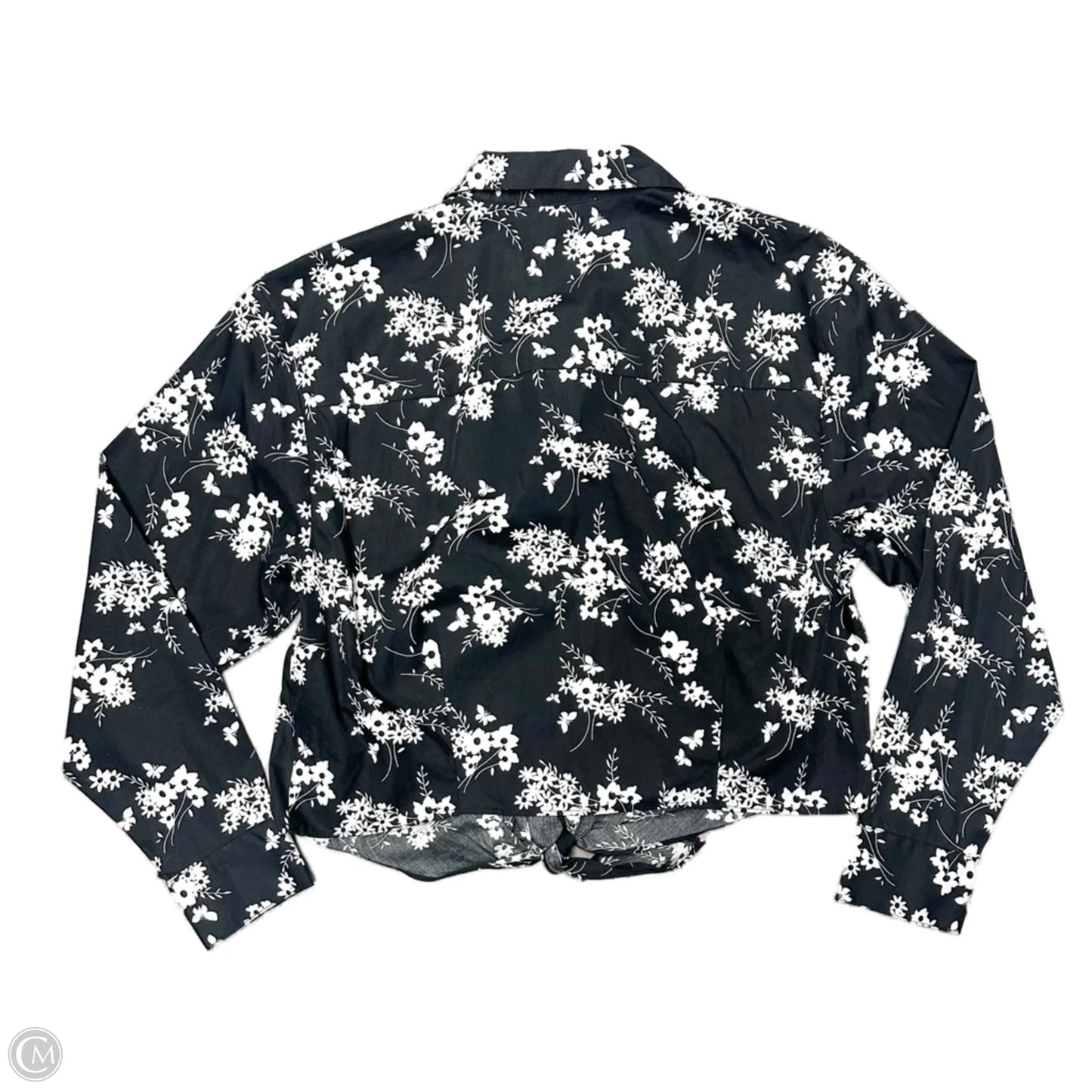 Top Long Sleeve By Michael By Michael Kors In Black & White, Size: L