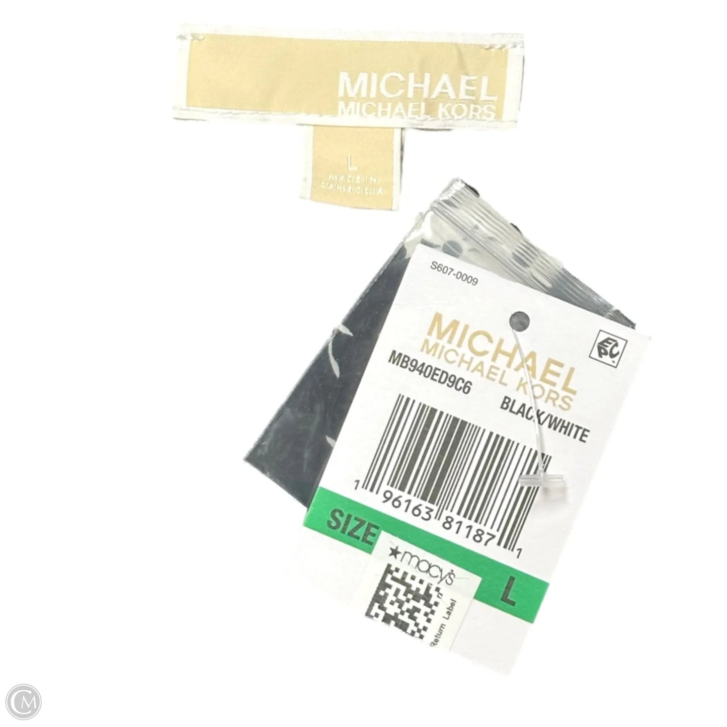 Top Long Sleeve By Michael By Michael Kors In Black & White, Size: L