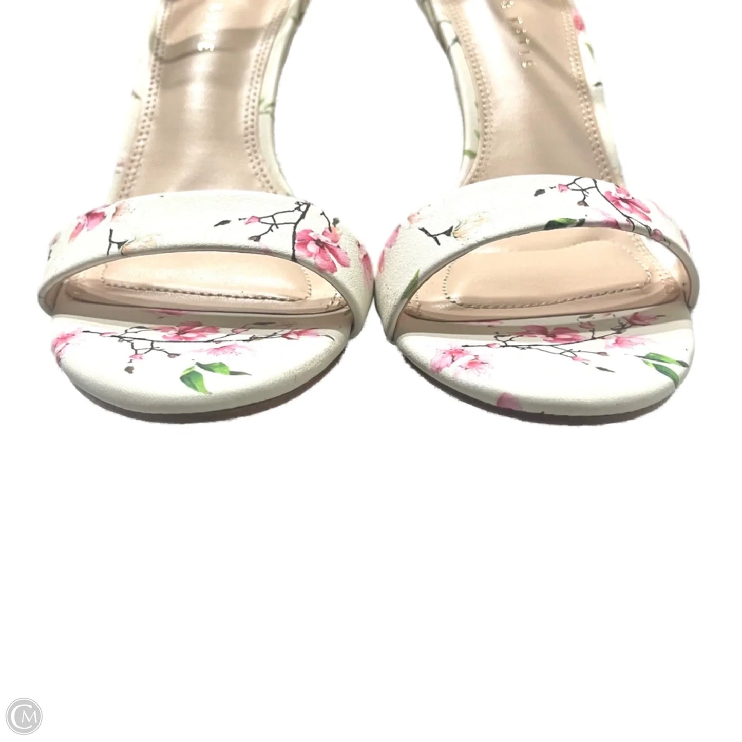 Sandals Heels Kitten By Kelly And Katie In Cream & Pink, Size: 9