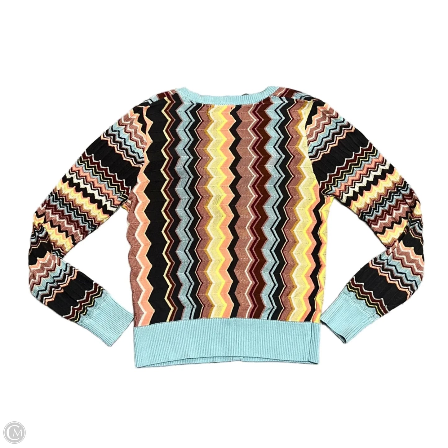 Sweater Cardigan By Missoni In Blue & Orange, Size: S