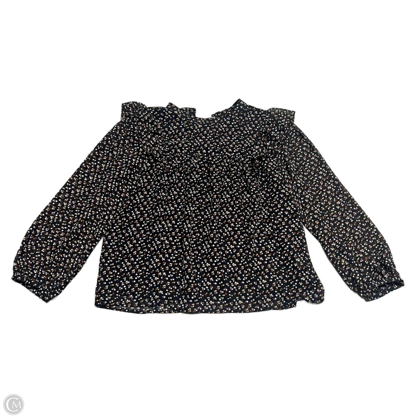 Top Long Sleeve By Madewell In Black & Brown, Size: L