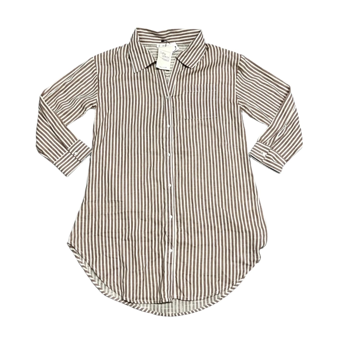 Dress Casual Short By Salty Lemon In Brown & Cream, Size: S