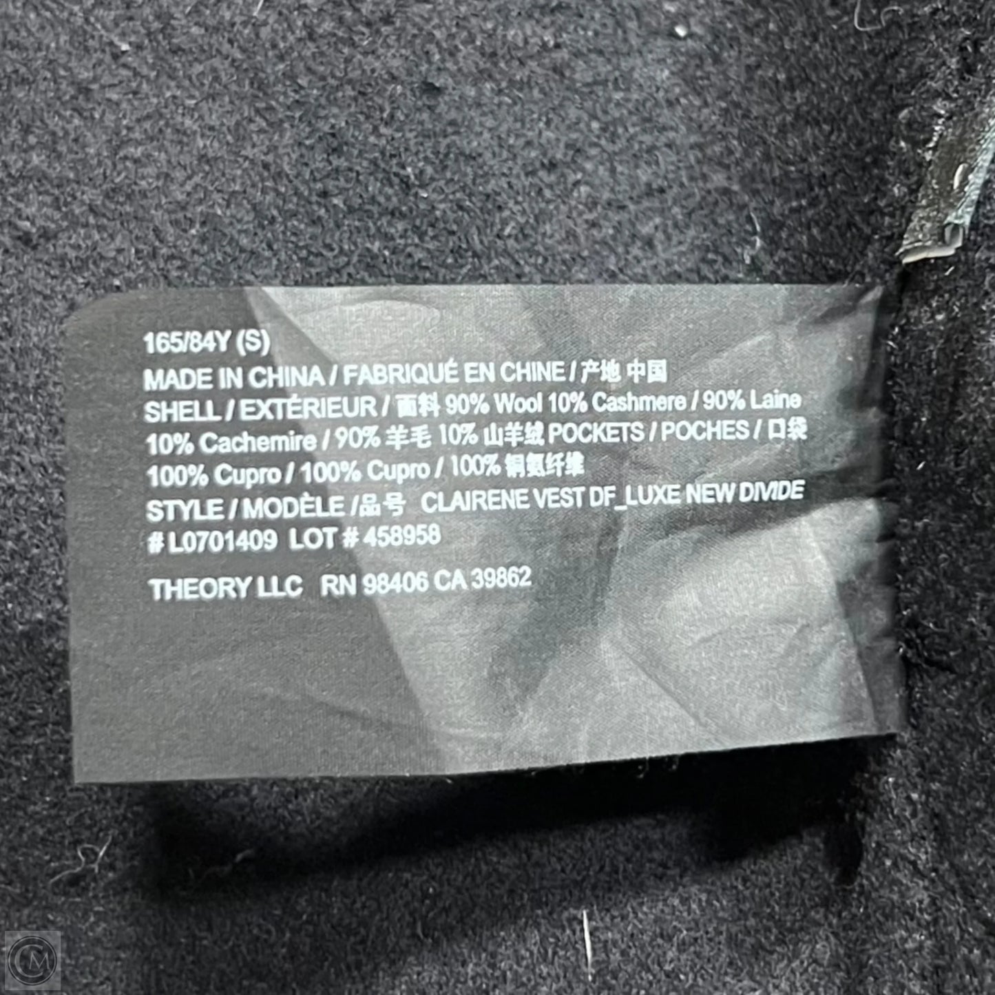 Vest Other By Theory In Black, Size: S