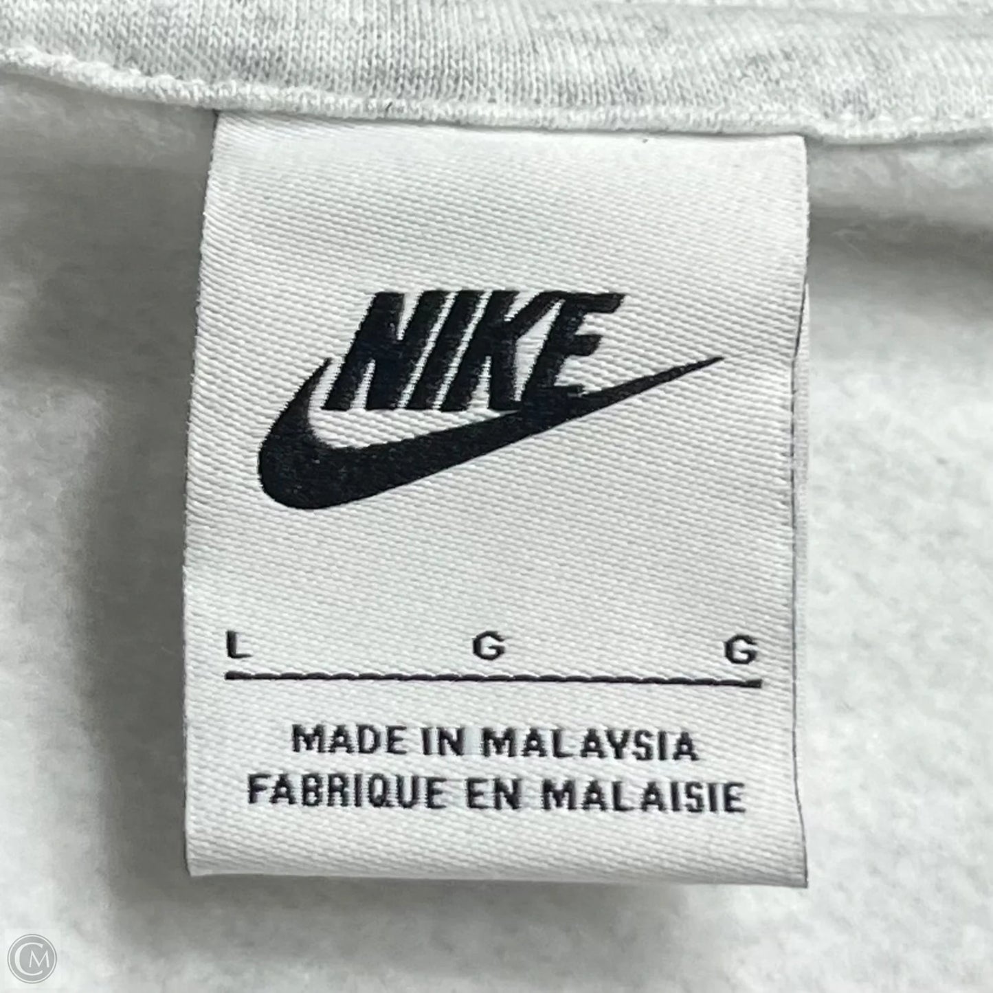 Sweatshirt Collar By Nike In Grey, Size: L