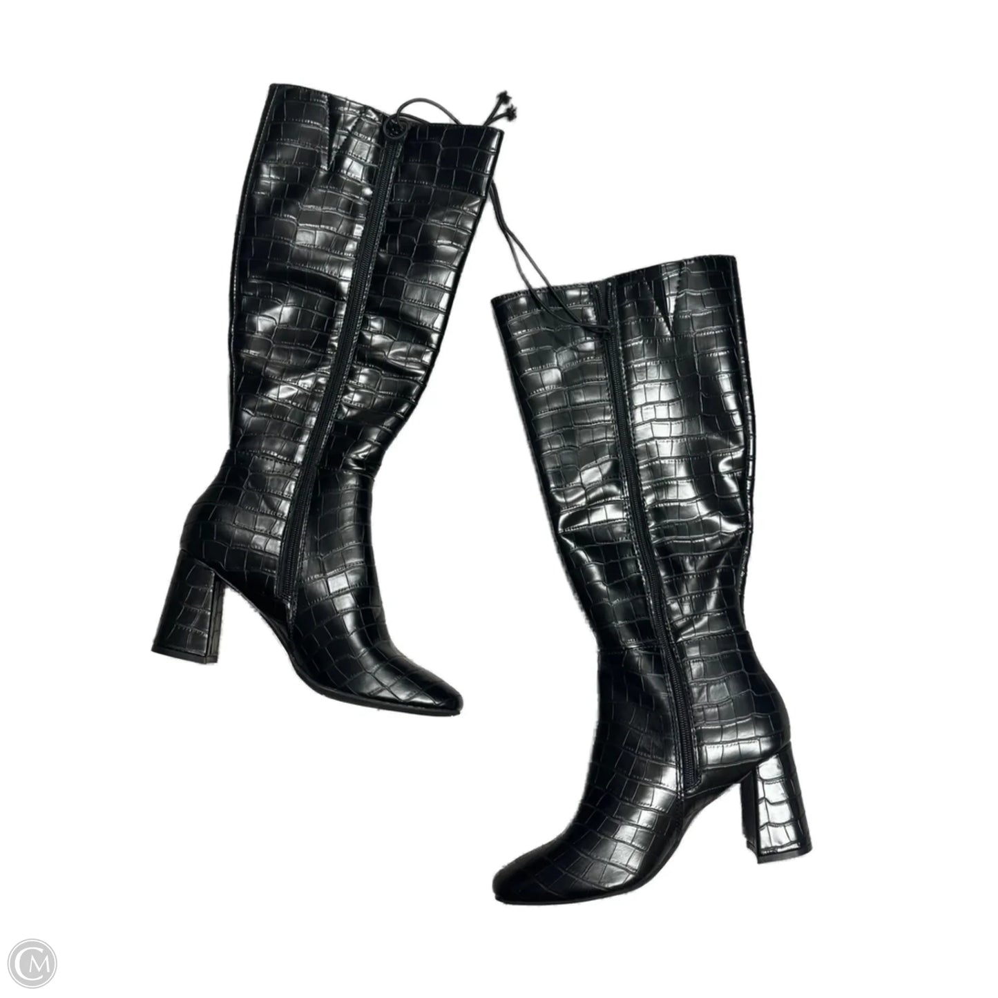 Boots Knee Heels By Forever 21 In Black, Size: 7