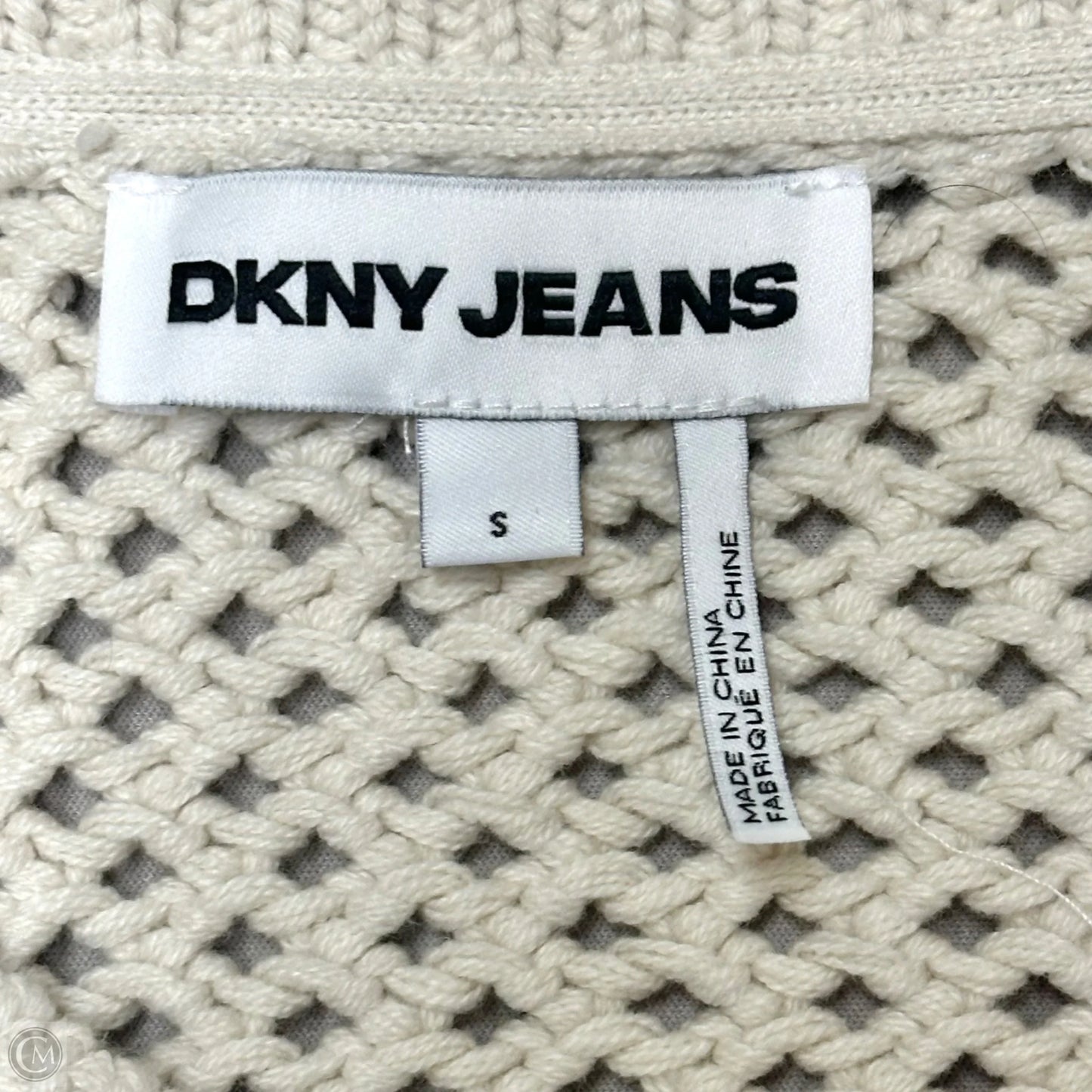 Sweater Cardigan By Dkny In Beige, Size: S