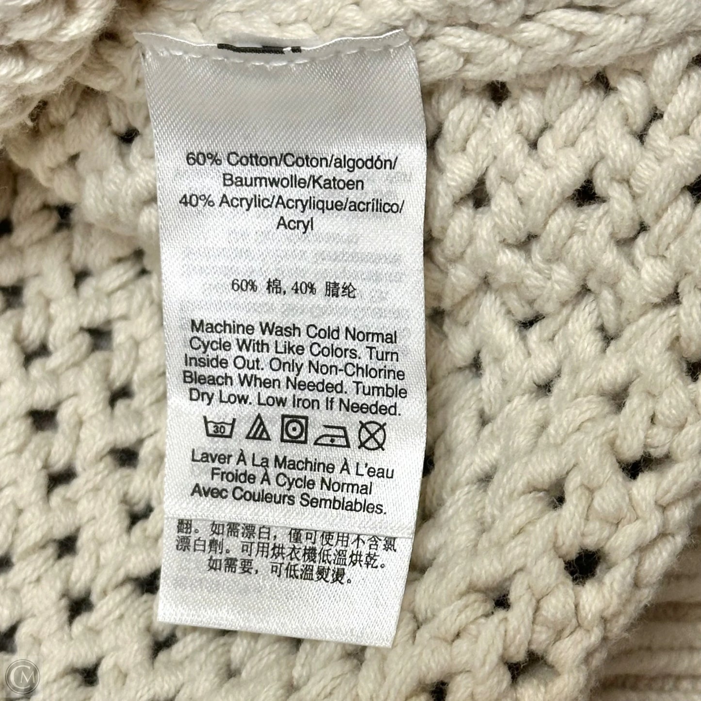Sweater Cardigan By Dkny In Beige, Size: S