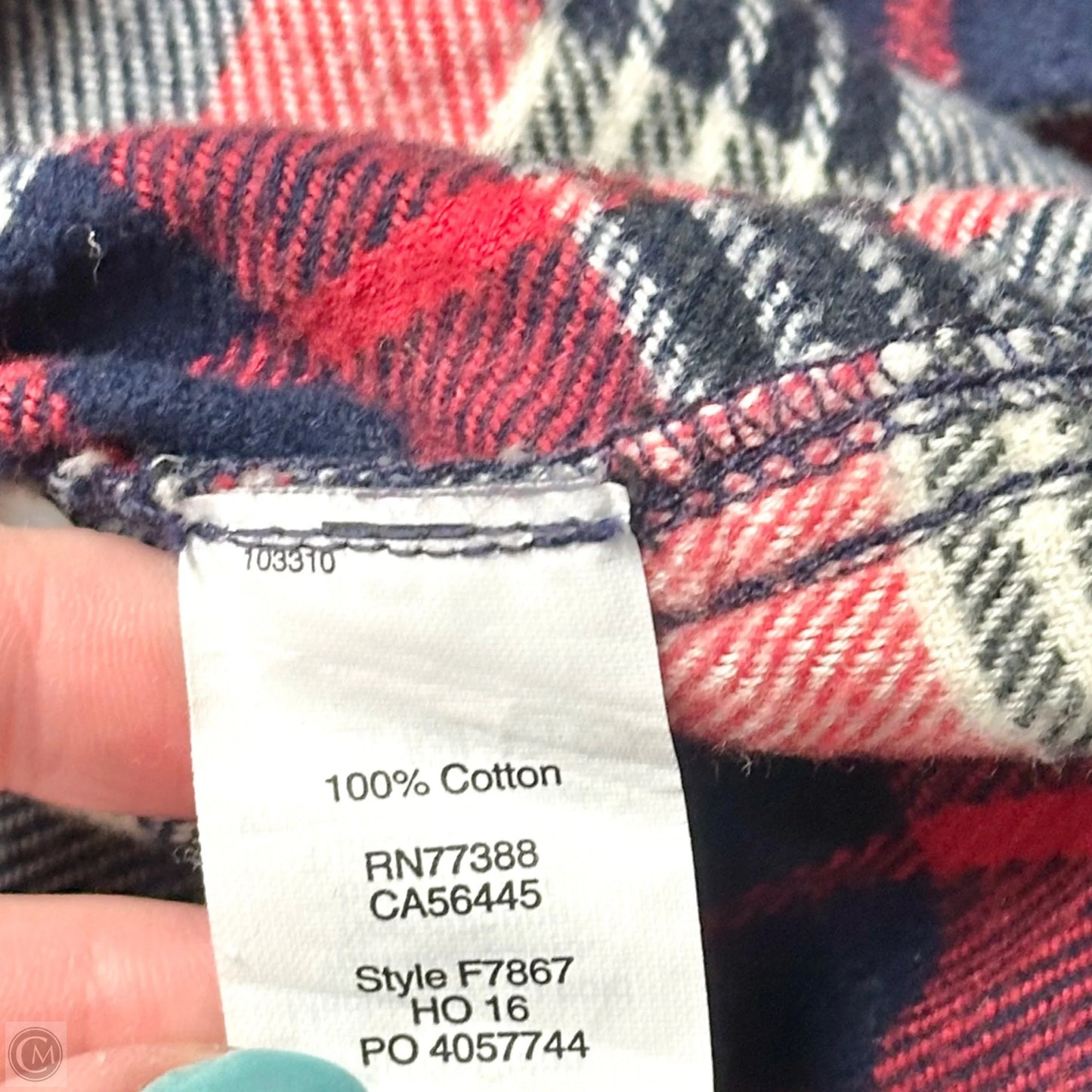 Top Long Sleeve By Madewell In Blue & Cream, Size: S