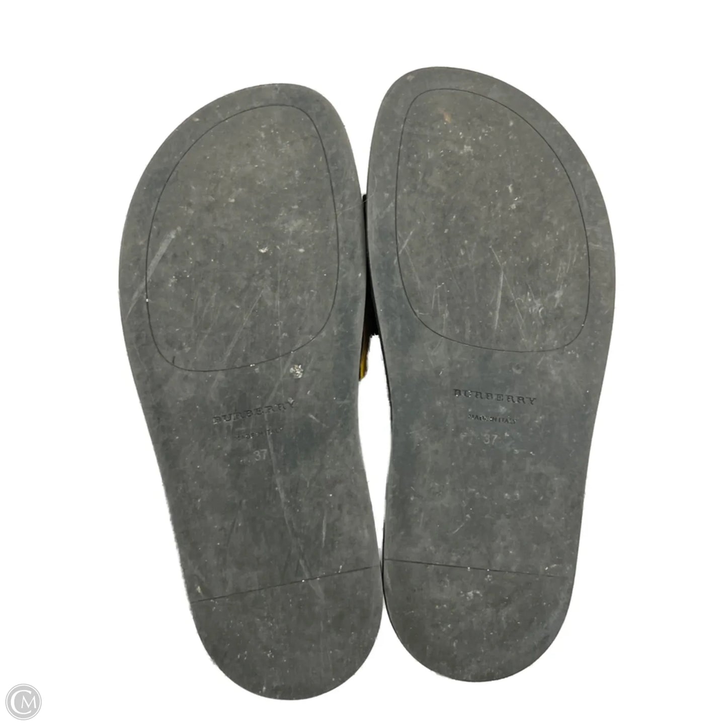 Sandals Luxury Designer By Burberry In Black & Red, Size: 6.5