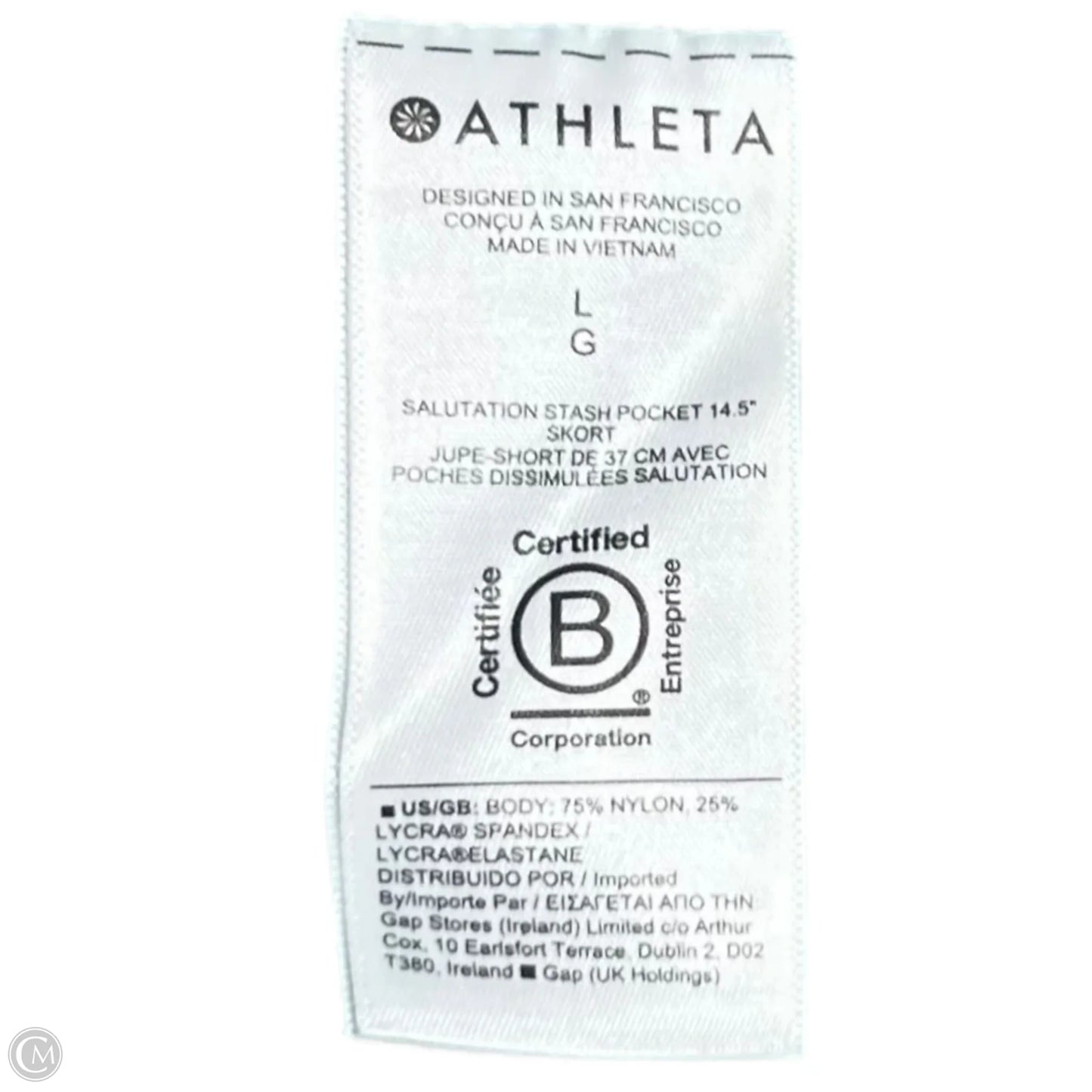 Athletic Skort By Athleta In Green, Size: 12