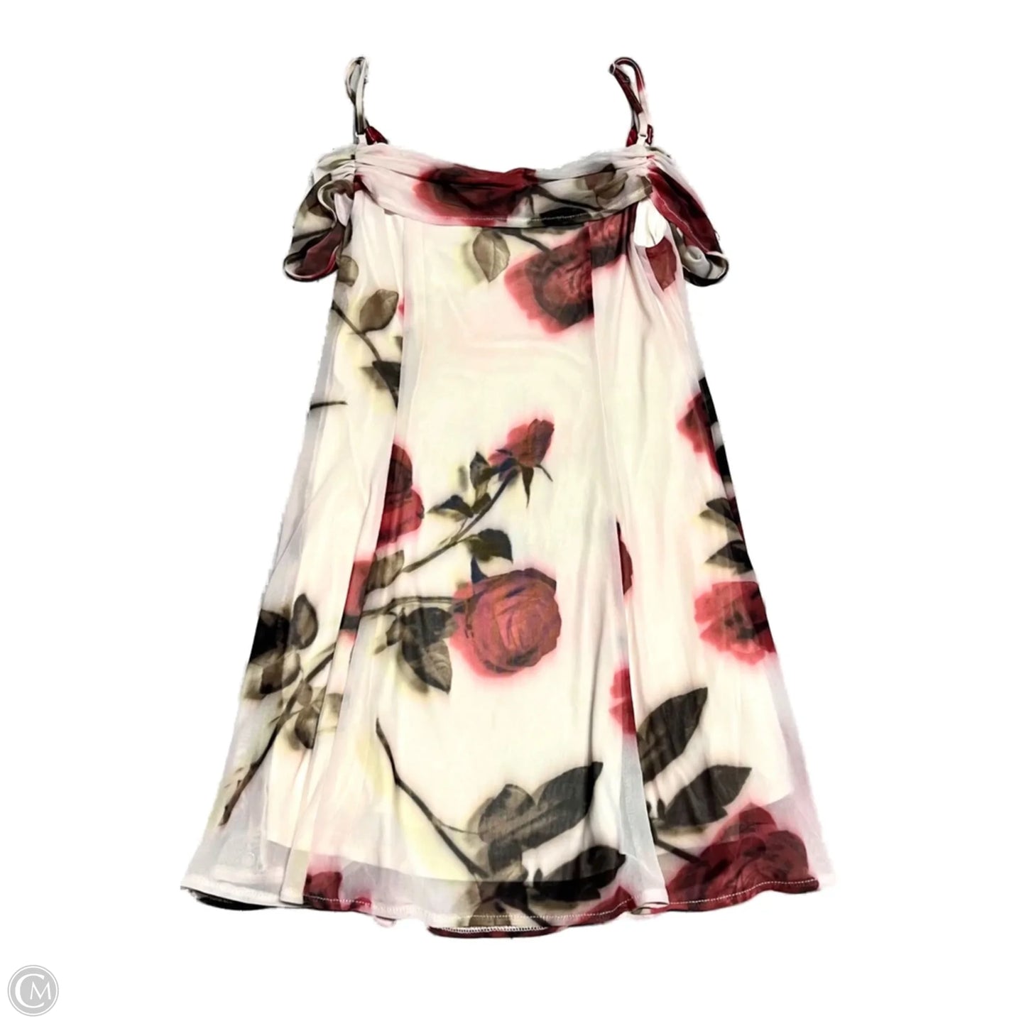 Dress Casual Short By Kimichi Blue In Cream & Red, Size: L