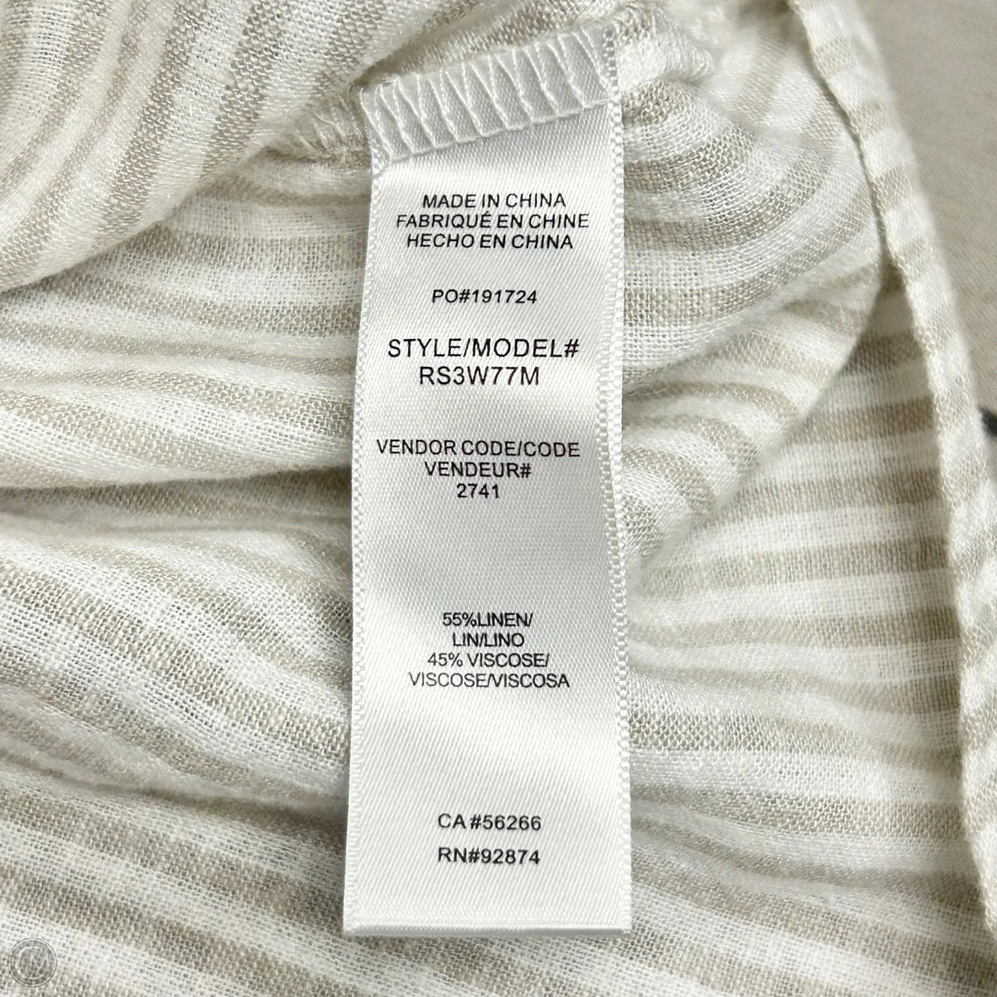 Top Sleeveless By Splendid In Grey & White, Size: Xl