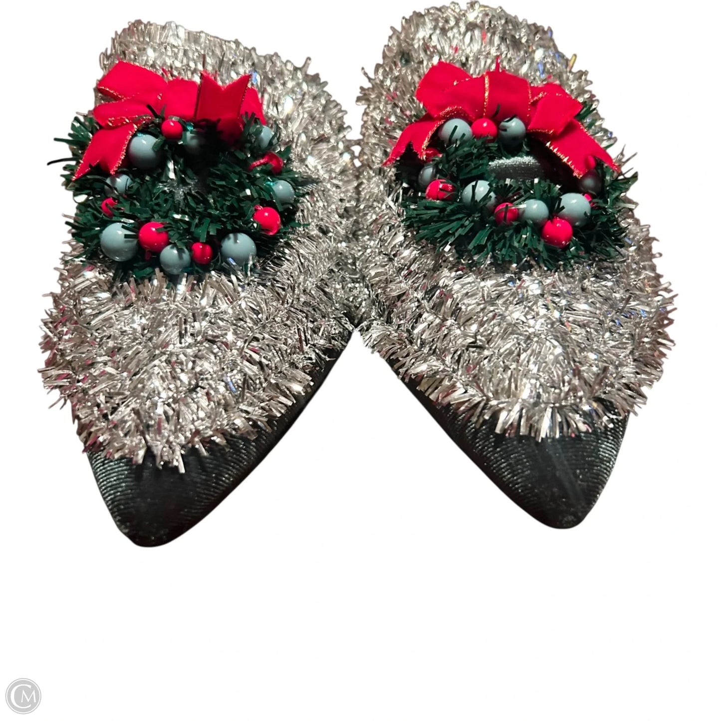 Shoes Flats By Katy Perry In Green & Silver, Size: 10