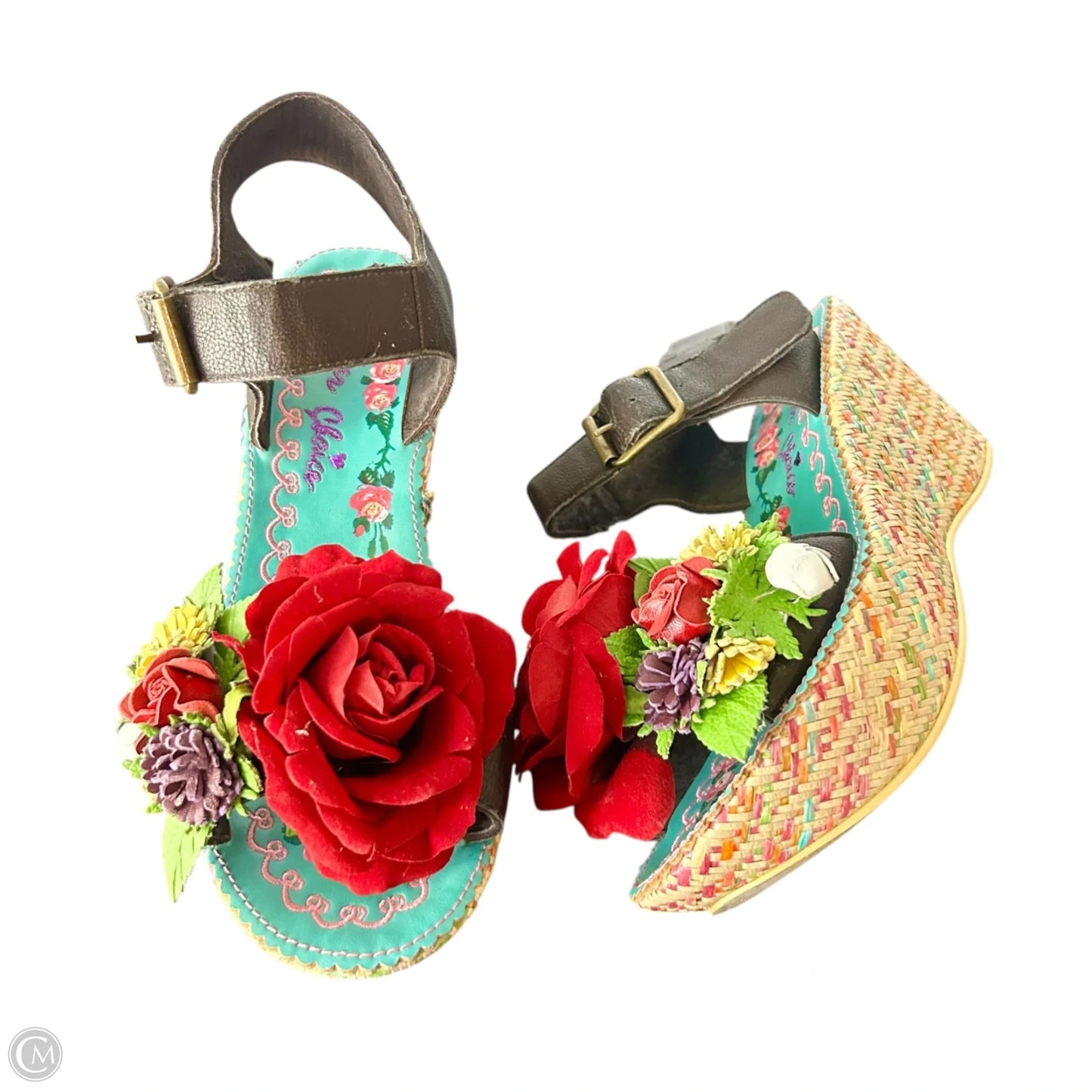 Sandals Heels Platform By Irregular Choice In Brown & Red, Size: 10.5