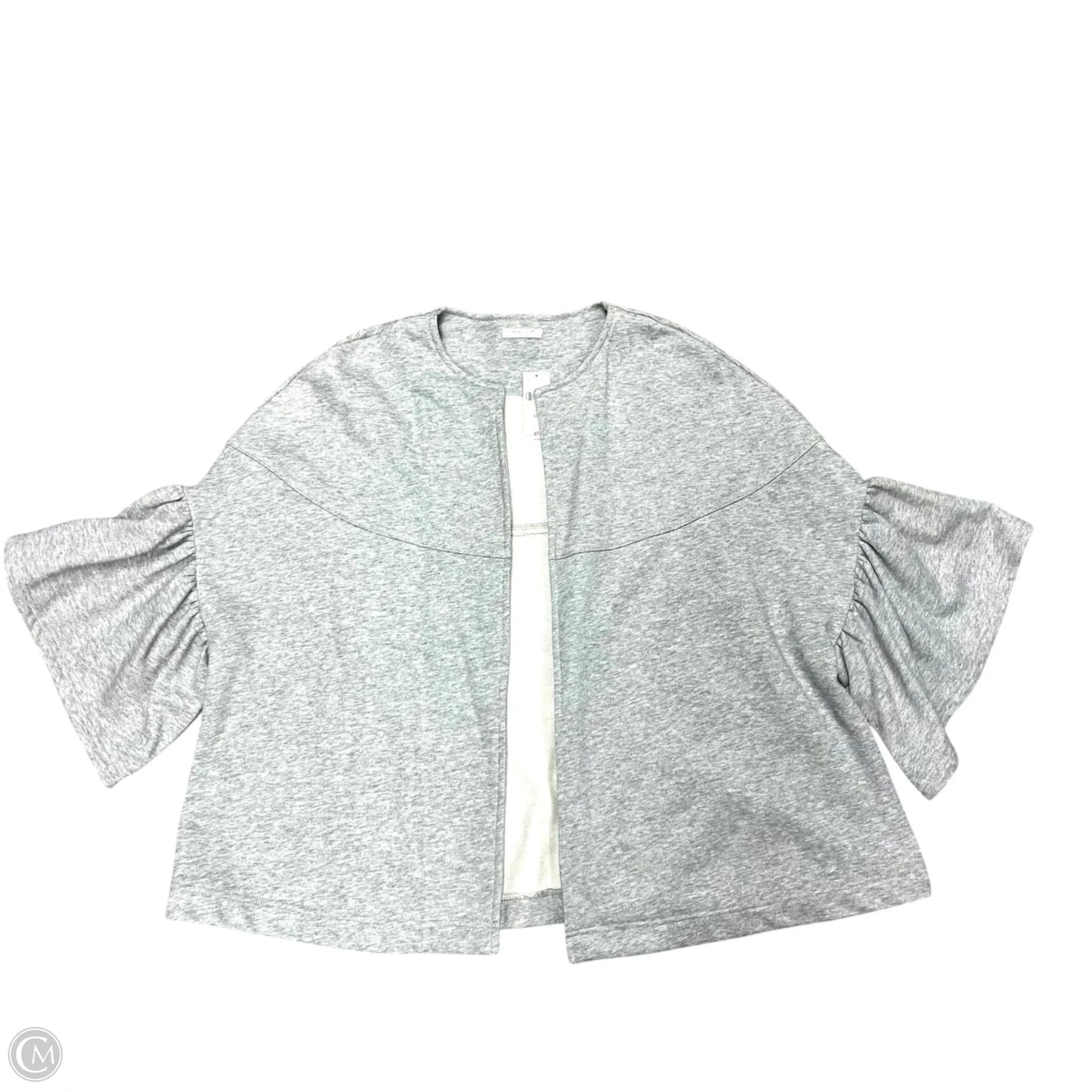 Sweater Cardigan By Evelyn K In Grey, Size: Osfm