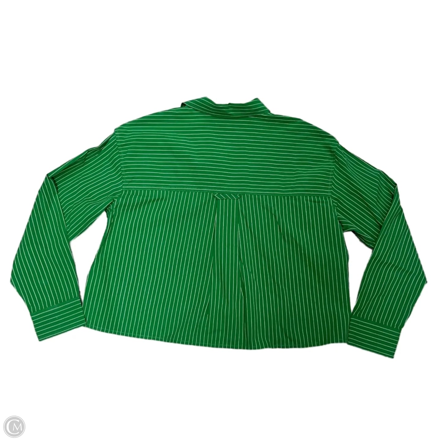 Top Long Sleeve By Madewell In Green & White, Size: Xs