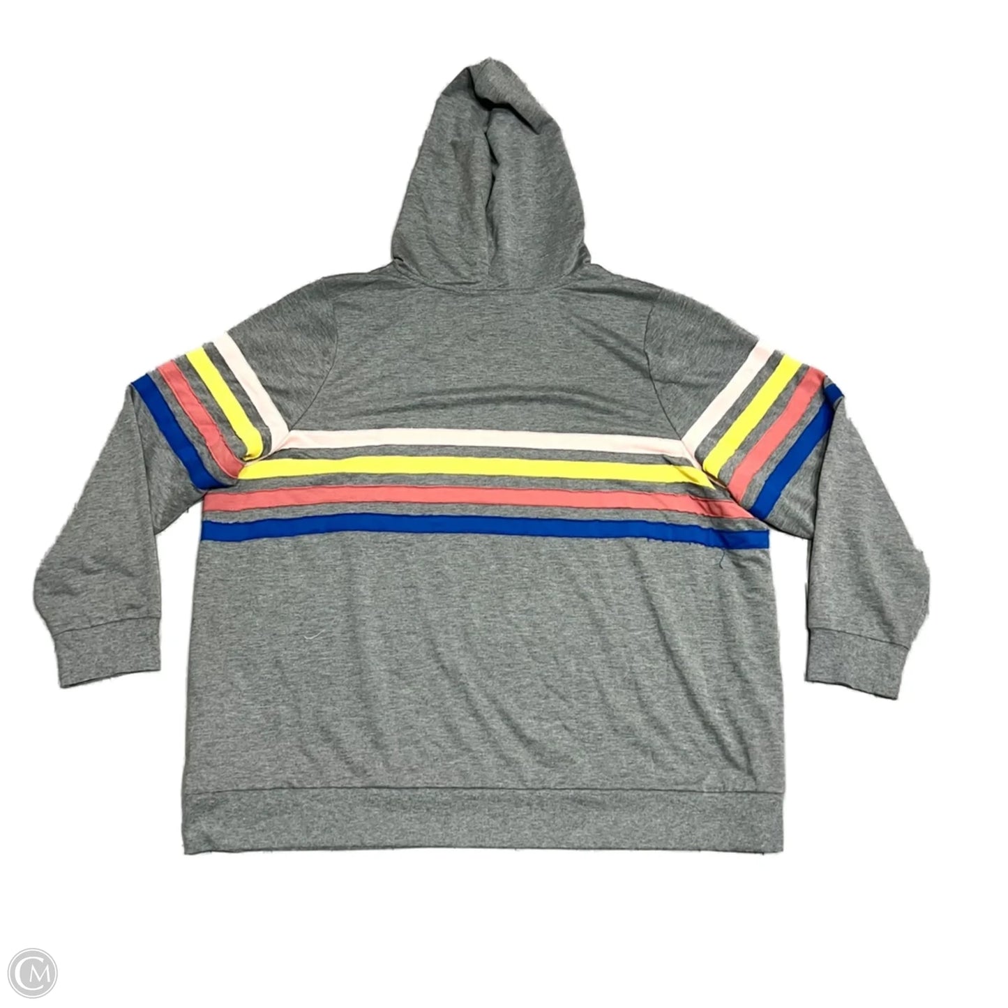 Sweatshirt Hoodie By Torrid In Grey & Pink, Size: 3x