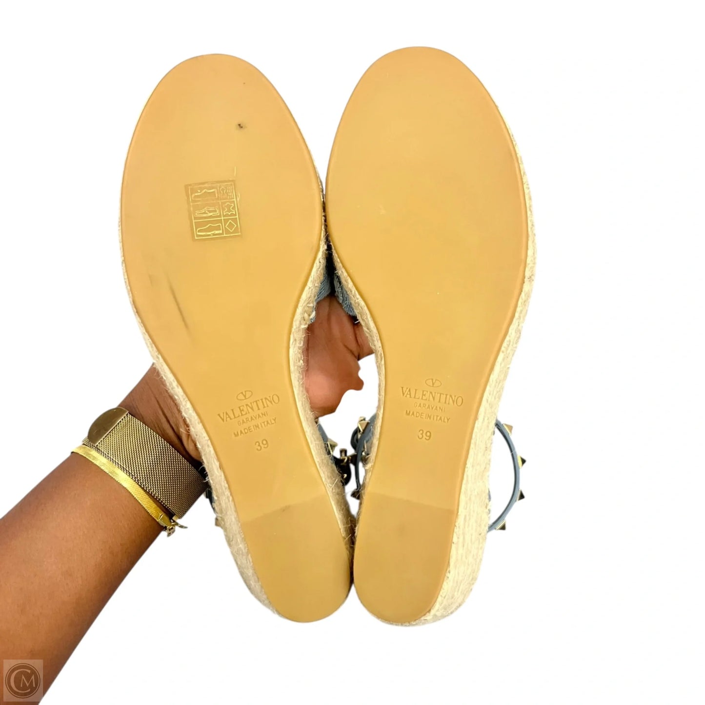 Shoes Luxury Designer By Valentino-garavani In Blue Denim, Size: 8.5