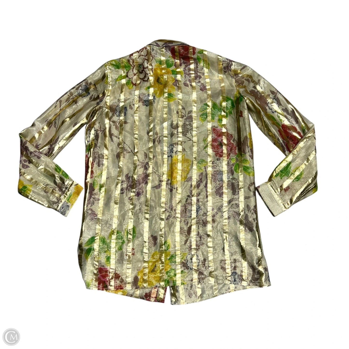 Top Long Sleeve By Etro In Gold, Size: S