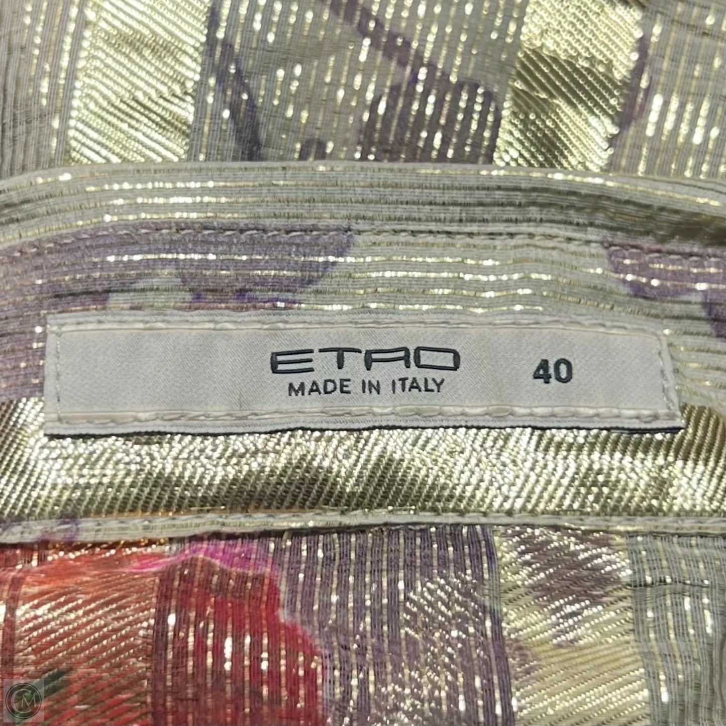 Top Long Sleeve By Etro In Gold, Size: S