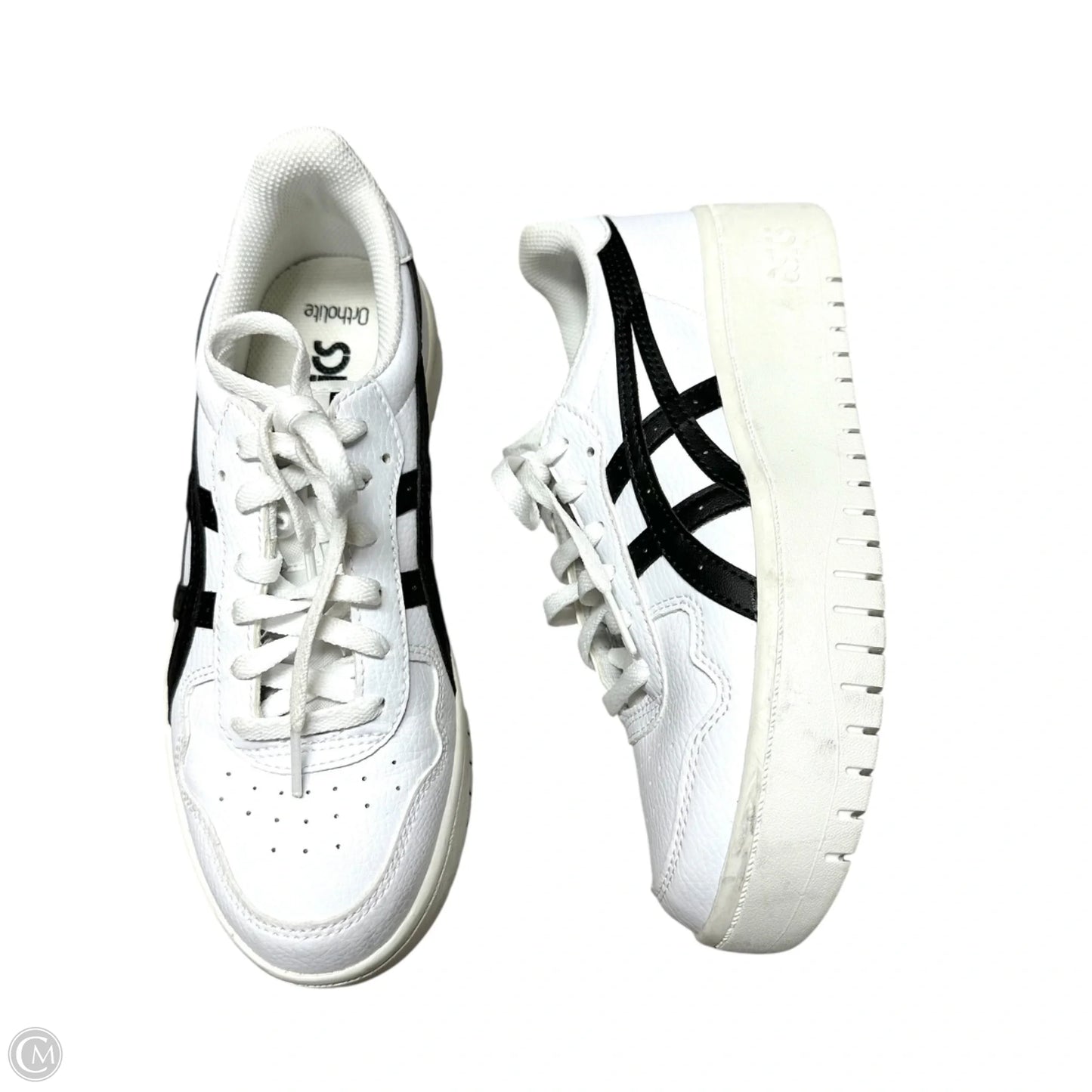 Shoes Sneakers By Asics In Black & White, Size: 7