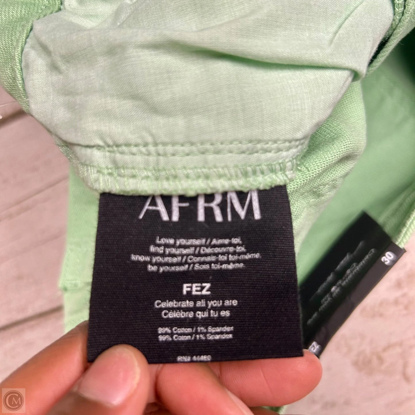 Jeans Straight By Afrm In Green Denim, Size: 10