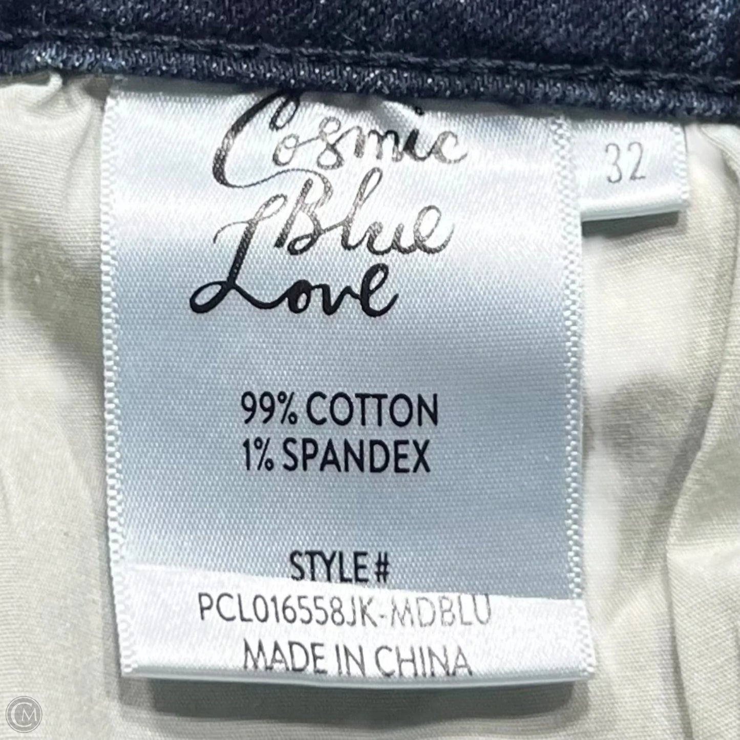 Jeans Flared By Cosmic Blue Love In Blue Denim, Size: 14