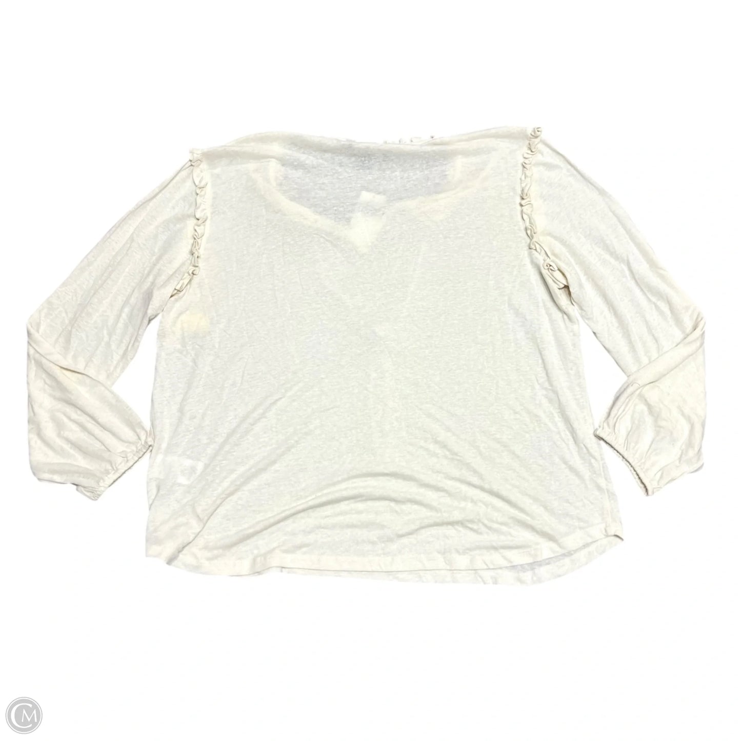 Top Long Sleeve By Lauren By Ralph Lauren In Cream, Size: 1x