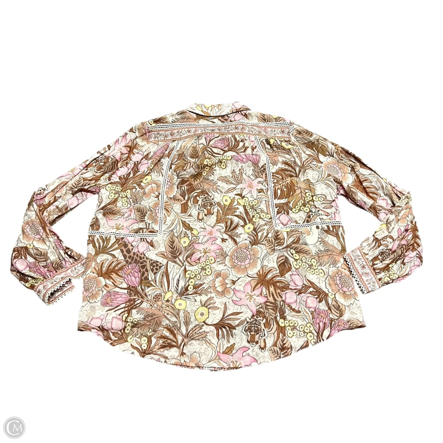 Top Long Sleeve By Spel And The Gypsy In Cream & Pink, Size: S