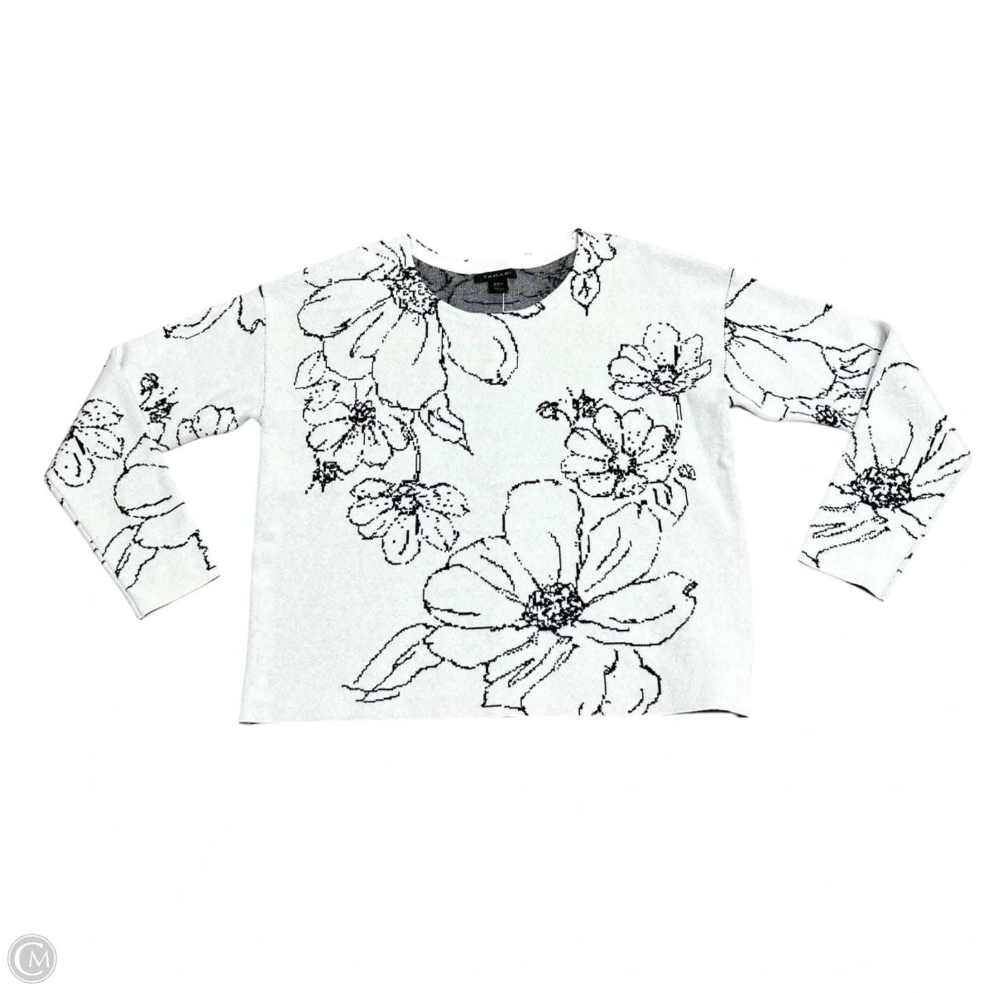 Sweater By Tahari In Black & White, Size: Xl