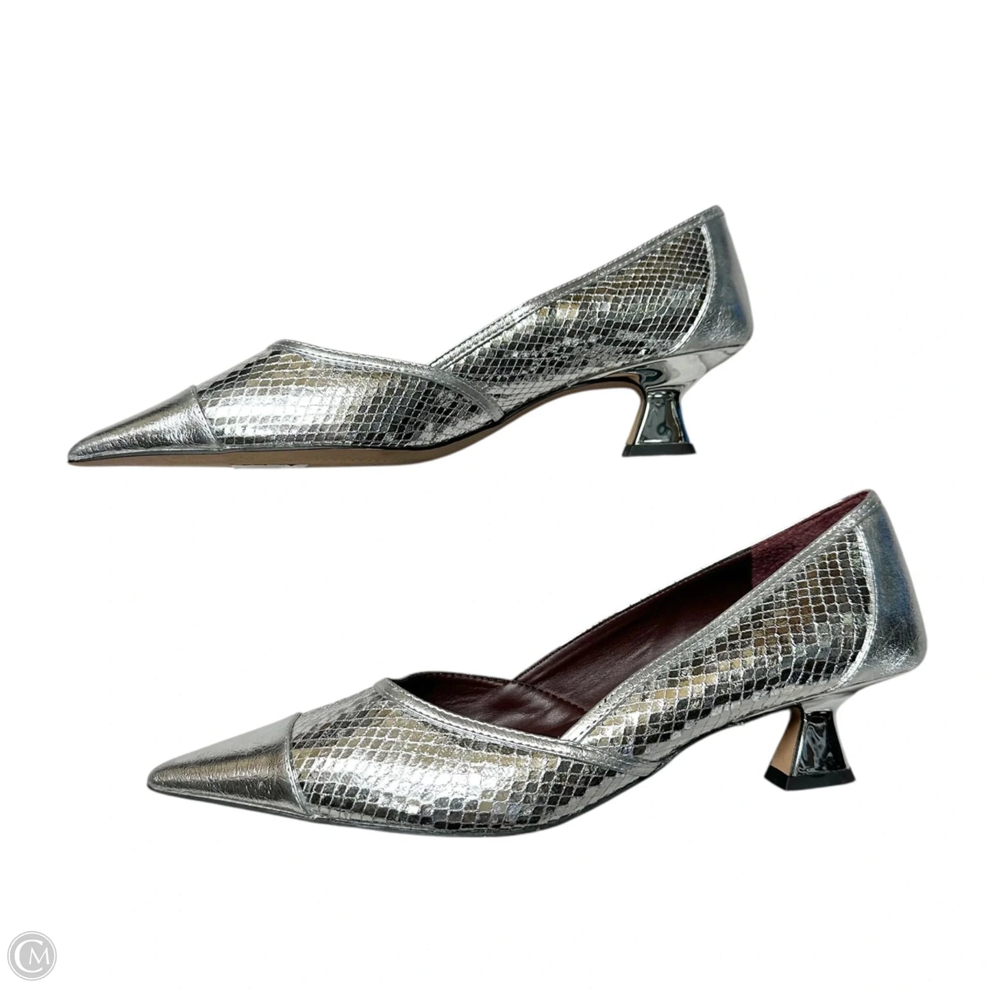 Shoes Heels Kitten By Franco Sarto In Silver, Size: 9